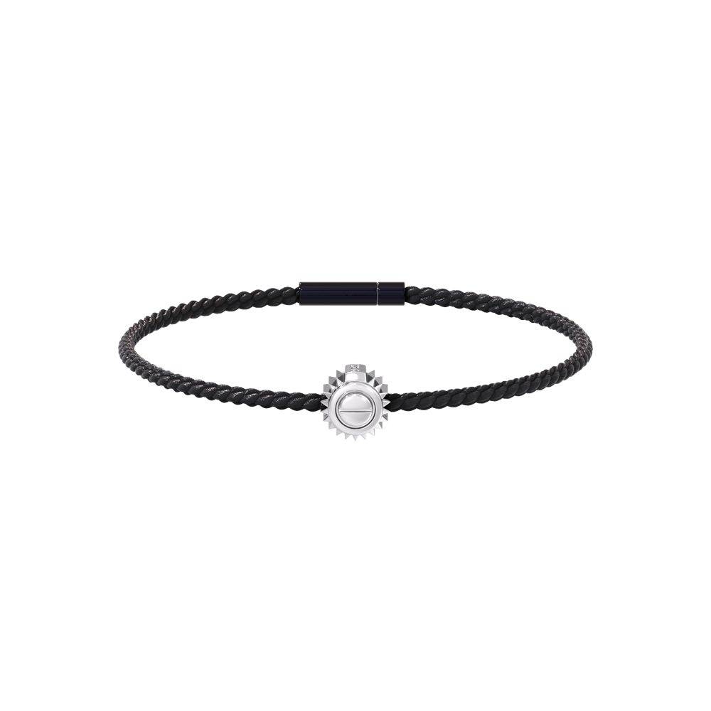 Winder of Love Crown 9 Bracelet - 925 Sterling Silver - Black