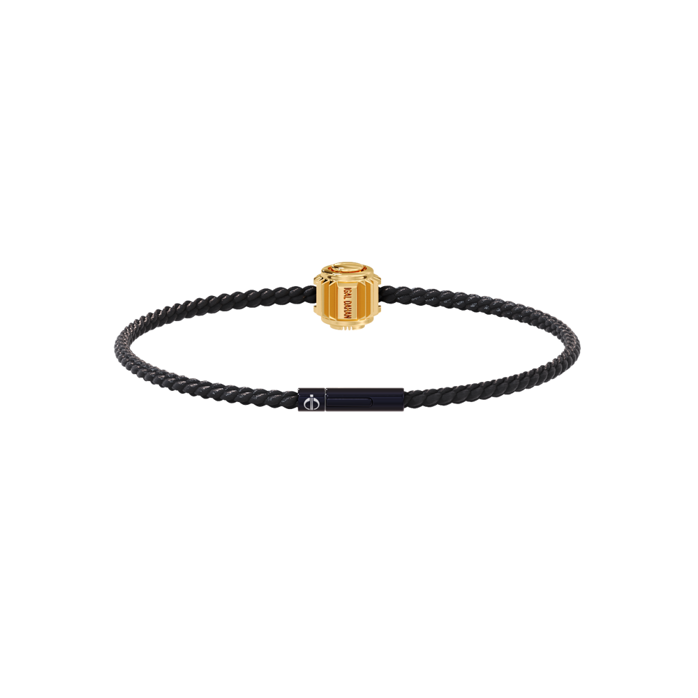 Winder of Love Crown 9 Bracelet - 18K Yellow Gold - Black