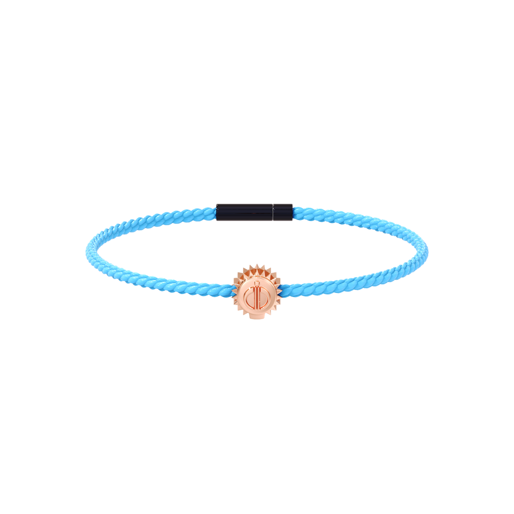 Winder of Love Crown 9 Bracelet - 18K Rose Gold - Sky Blue