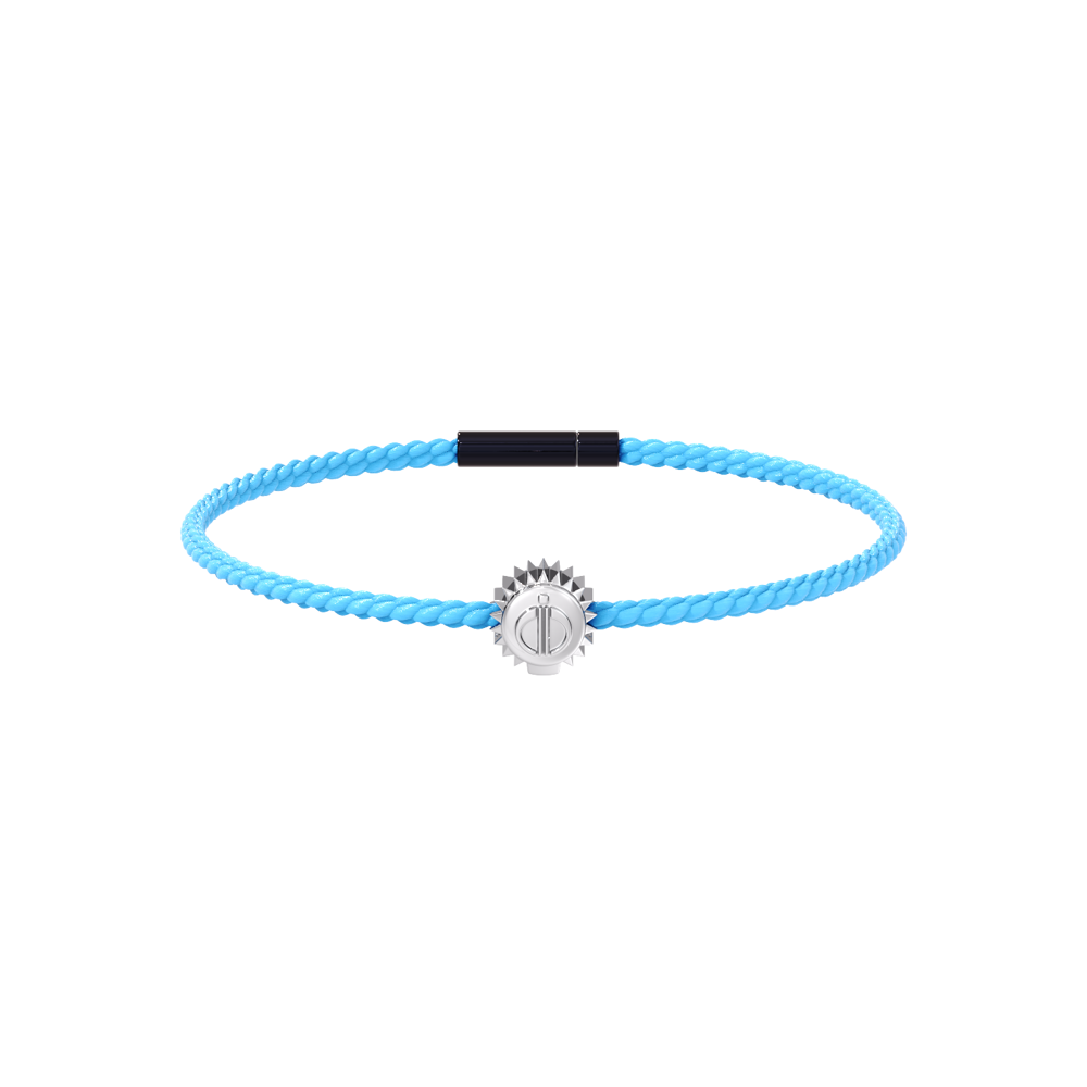 Winder of Love Crown 9 Bracelet - 18K White Gold - Sky Blue