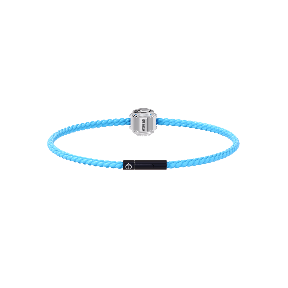 Winder of Love Crown 9 Bracelet - 18K White Gold - Sky Blue