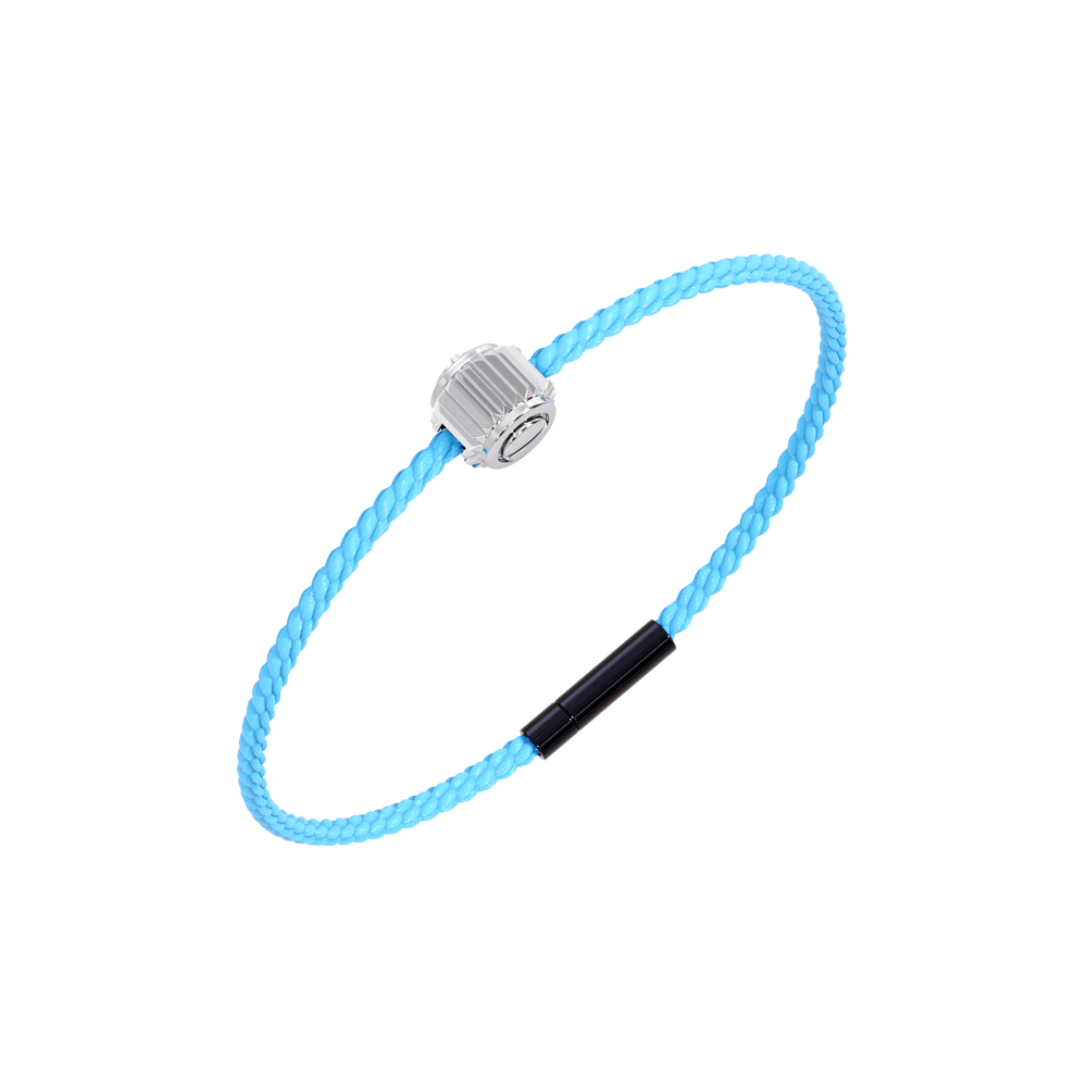 Winder of Love Crown 9 Bracelet - 18K White Gold - Sky Blue