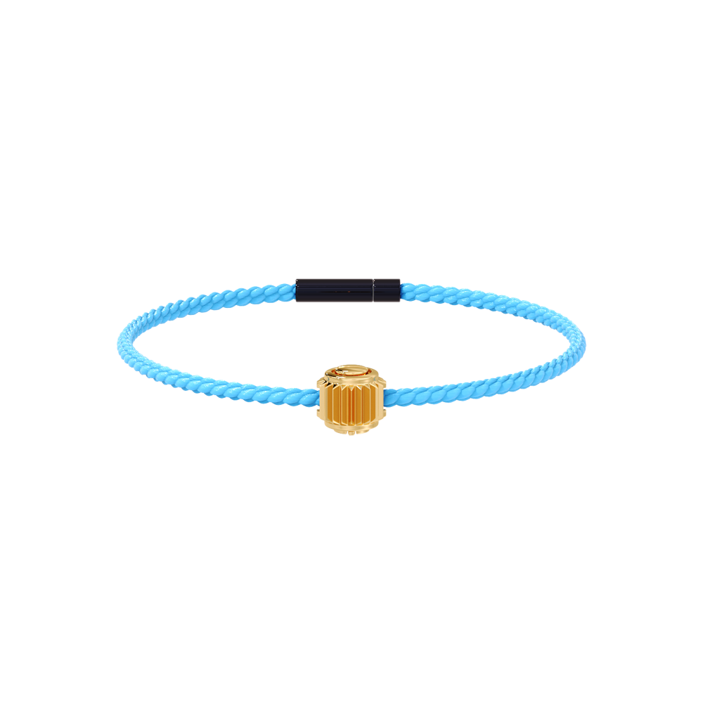 Winder of Love Crown 9 Bracelet - 18K Yellow Gold - Sky Blue