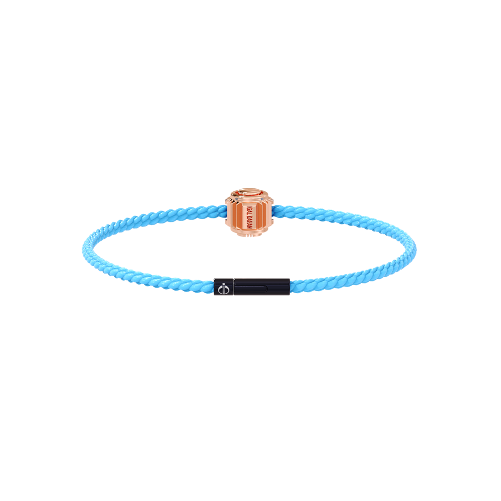 Winder of Love Crown 9 Bracelet - 18K Rose Gold - Sky Blue