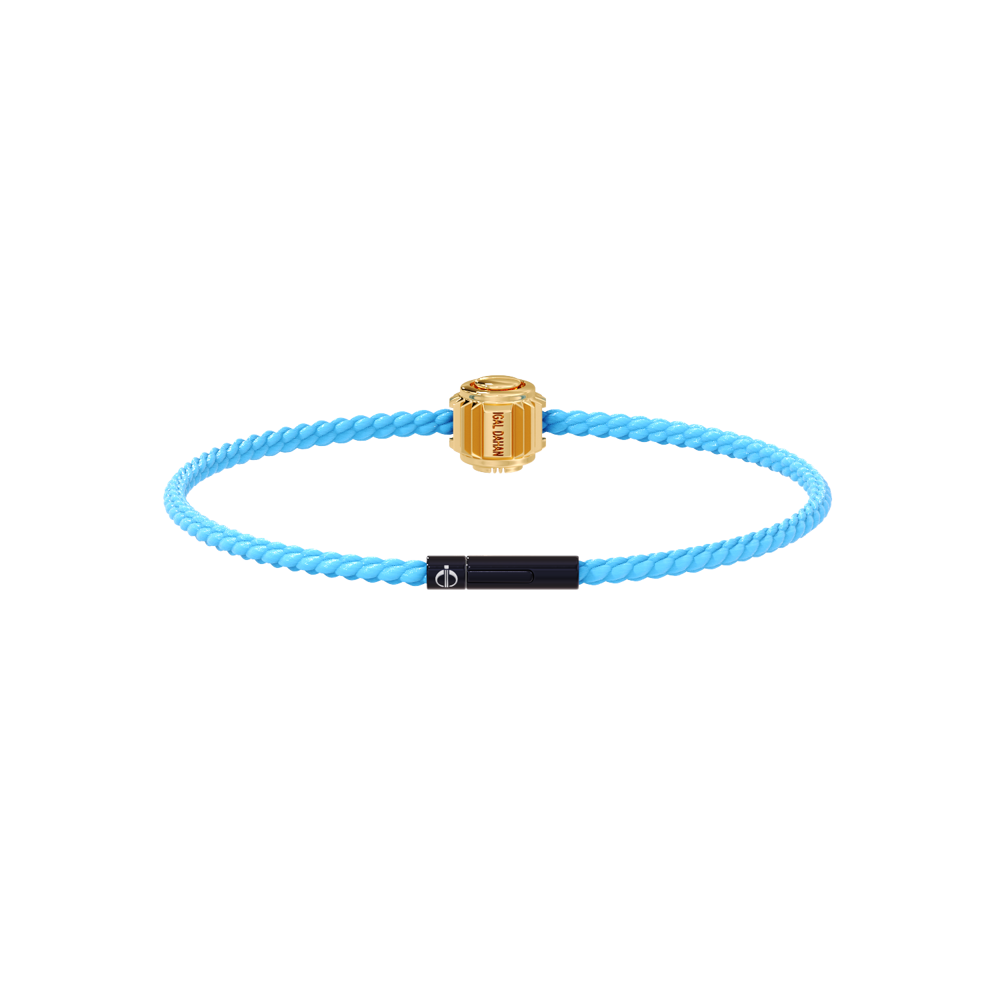 Winder of Love Crown 9 Bracelet - 18K Yellow Gold - Sky Blue