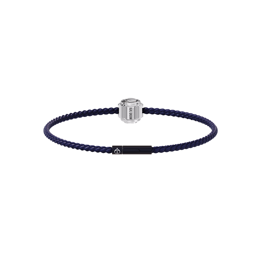 Winder of Love Crown 9 Bracelet - 18K White Gold - Navy Blue