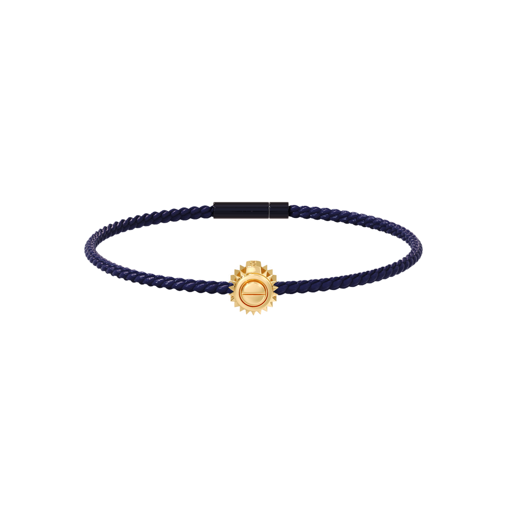 Winder of Love Crown 9 Bracelet - 18K Yellow Gold - Navy Blue