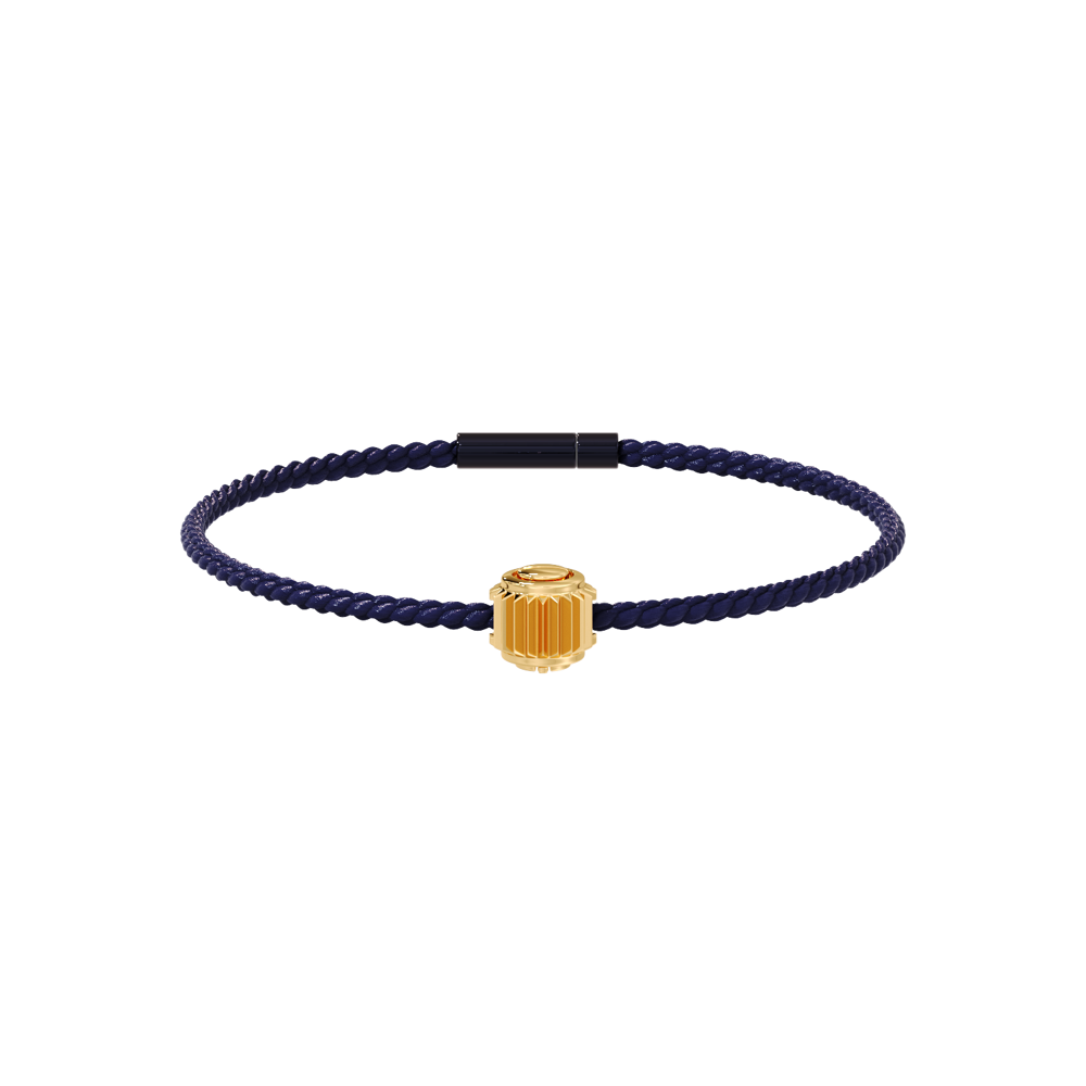 Winder of Love Crown 9 Bracelet - 18K Yellow Gold - Navy Blue