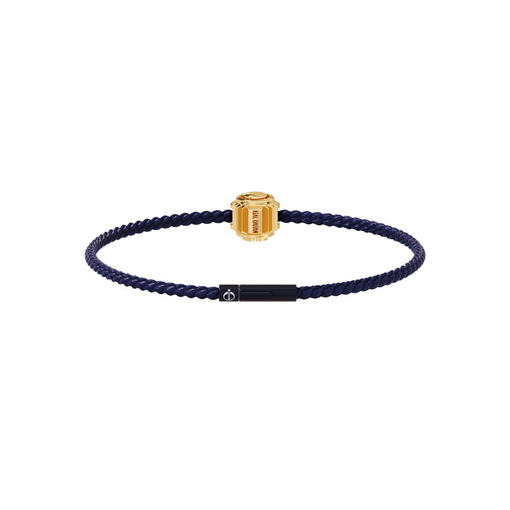 Winder of Love Crown 9 Bracelet - 18K Yellow Gold - Navy Blue