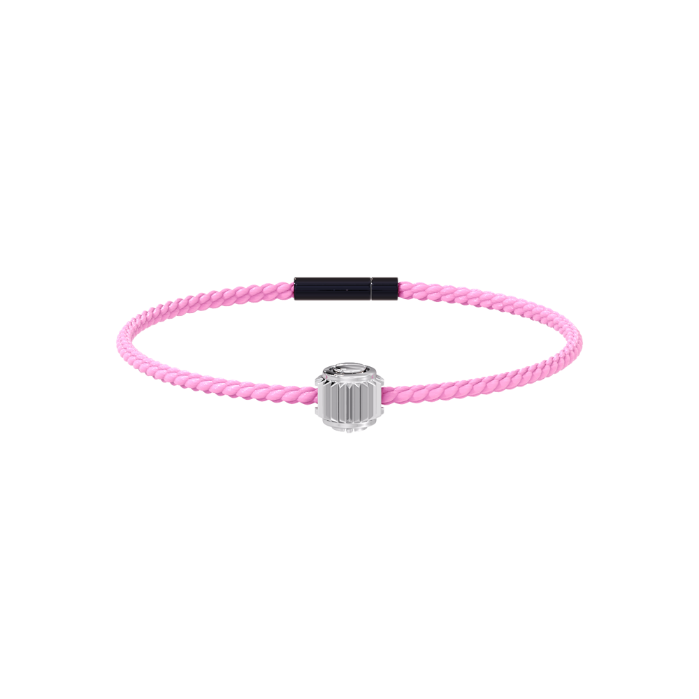 Winder of Love Crown 9 Bracelet - 18K White Gold - Pink