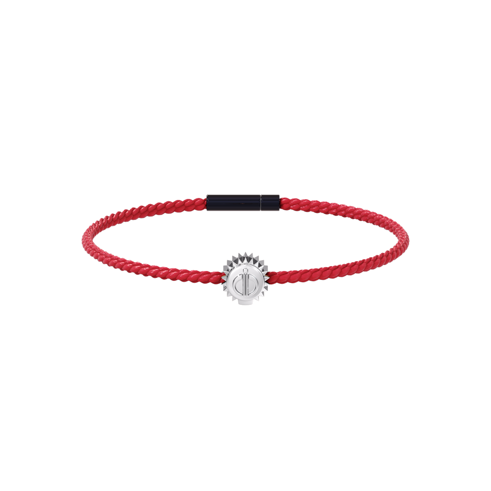 Winder of Love Crown 9 Bracelet - 18K White Gold - Rye Red