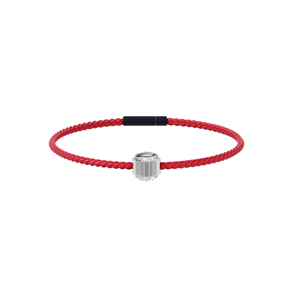 Winder of Love Crown 9 Bracelet - 18K White Gold - Rye Red