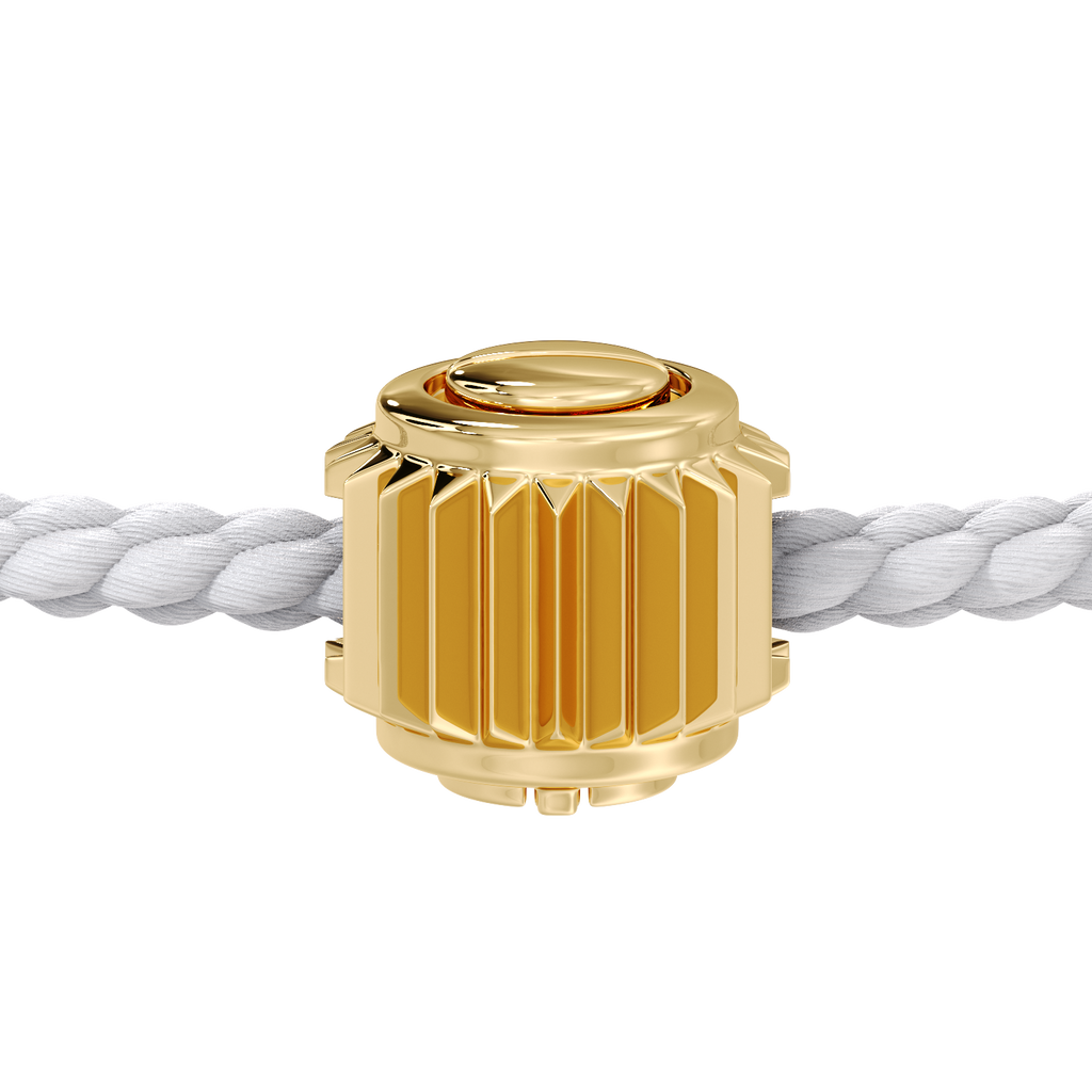 Winder of Love Crown 9 Bracelet - 18K Yellow Gold - White