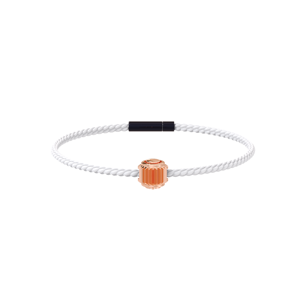 Winder of Love Crown 9 Bracelet - 18K Rose Gold - White