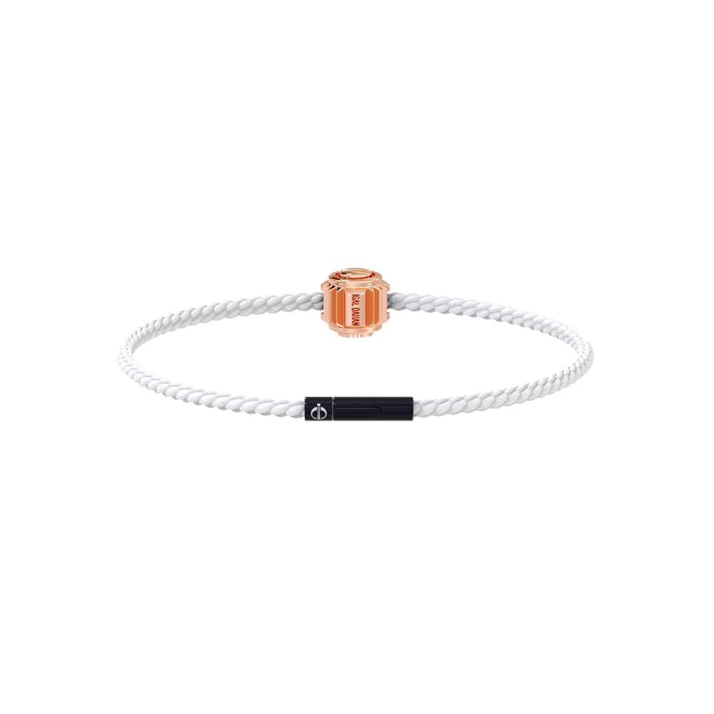 Winder of Love Crown 9 Bracelet - 18K Rose Gold - White