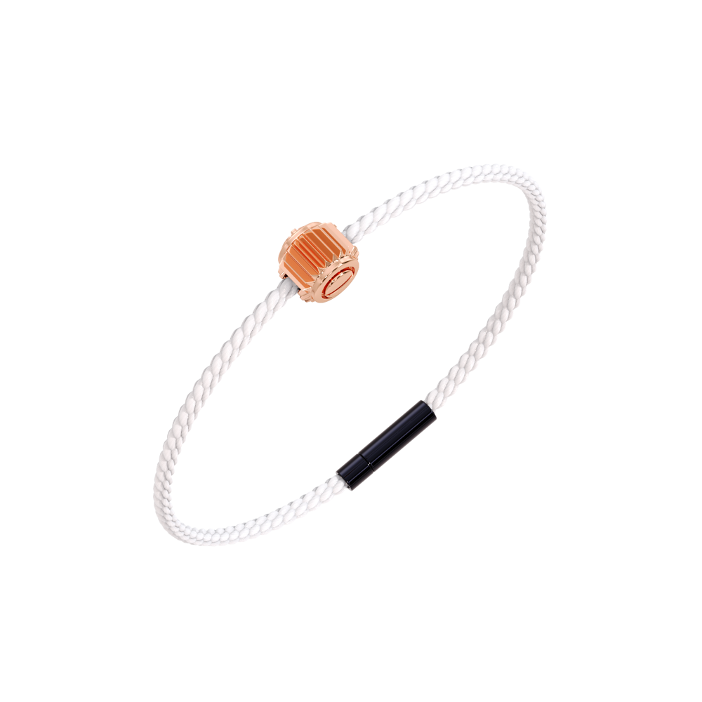 Winder of Love Crown 9 Bracelet - 18K Rose Gold - White