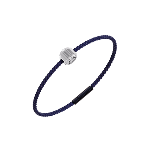 Winder of Love Crown 9 Bracelet in 925 sterling silver with Navy Blue ID Cord