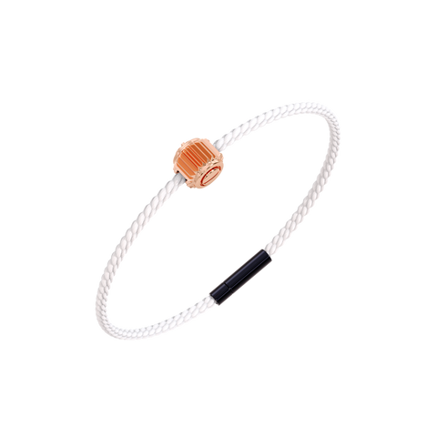 Winder of Love Crown 9 Bracelet - 18K Rose Gold - White