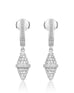 Golden Iconec Earrings with Paved Diamonds (White)