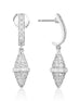 Golden Iconec Earrings with Paved Diamonds (Full, White)