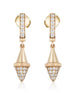 Golden Iconec Earrings with Diamonds (Bottom Cone)