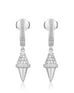 Golden Iconec Earrings with Diamonds (Top Cone, White)