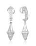Golden Iconec Earrings with Diamonds (Bottom Cone, White)