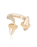 Golden Iconec Between the Finger Ring with Diamonds