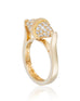 Golden Iconec Ring with Paved Diamonds (Horizontal)