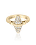 Golden Iconec Ring with Paved Diamonds (Vertical)