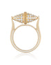 Golden Iconec Ring with Paved Diamonds (Horizontal)