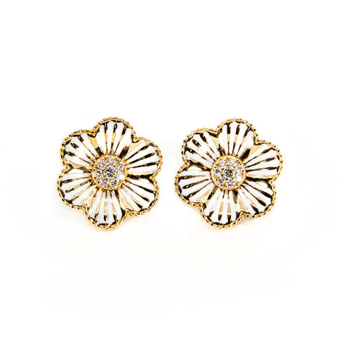 Queen Idoraelle Gold Lines Earrings (White)