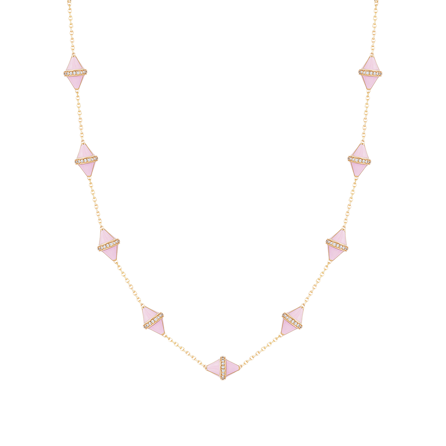 Tresor Iconec Necklace with Diamonds (Pink)