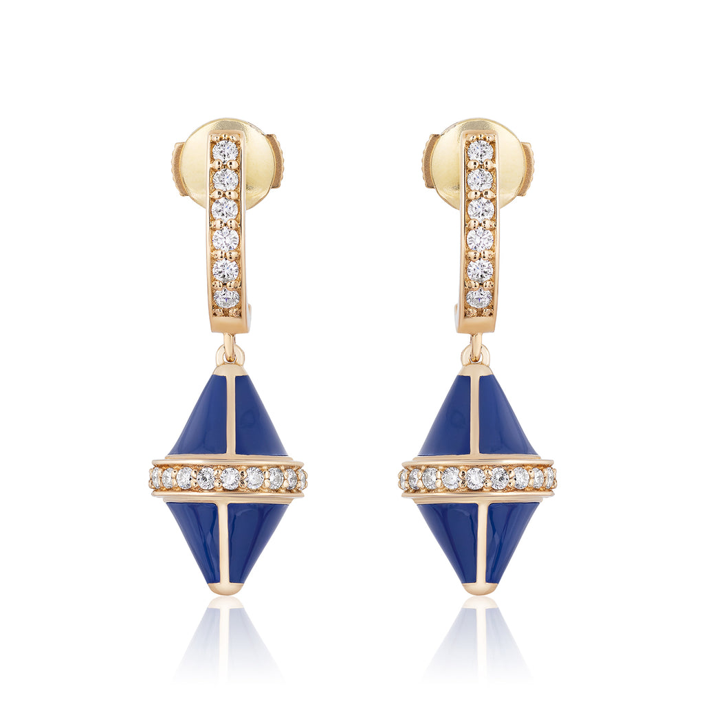 Tresor Iconec Earring Set with Diamonds (Blue)