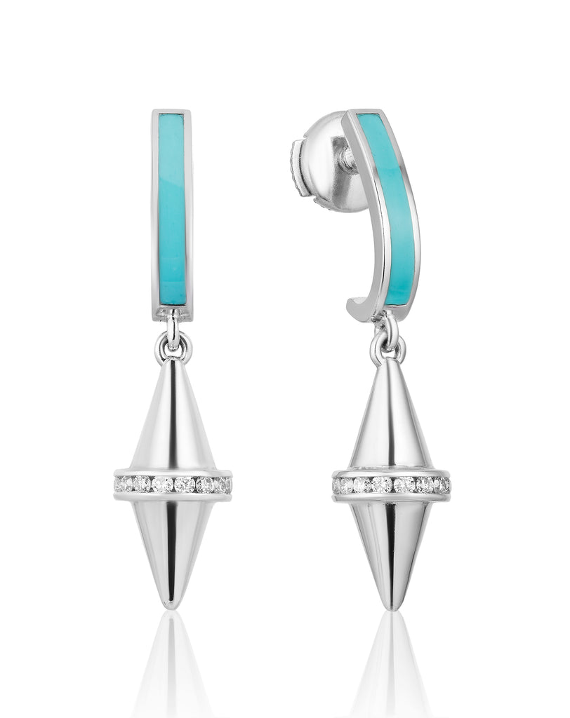 Golden Iconec Earrings (Turquoise)