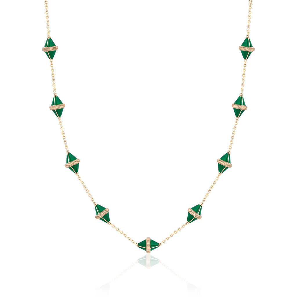 Tresor Iconec Necklace, 10 Motifs (Green)