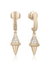 Golden Iconec Earrings with Diamonds (Top Cone)