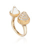 Tresor Iconec Between The Finger Ring with Diamonds (White)