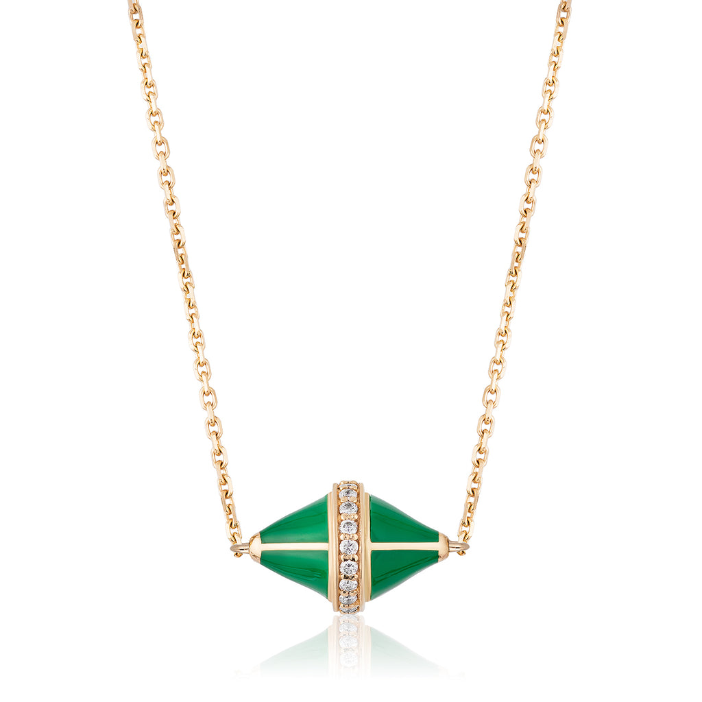 Tresor Iconec Pendant with Diamonds (Green)