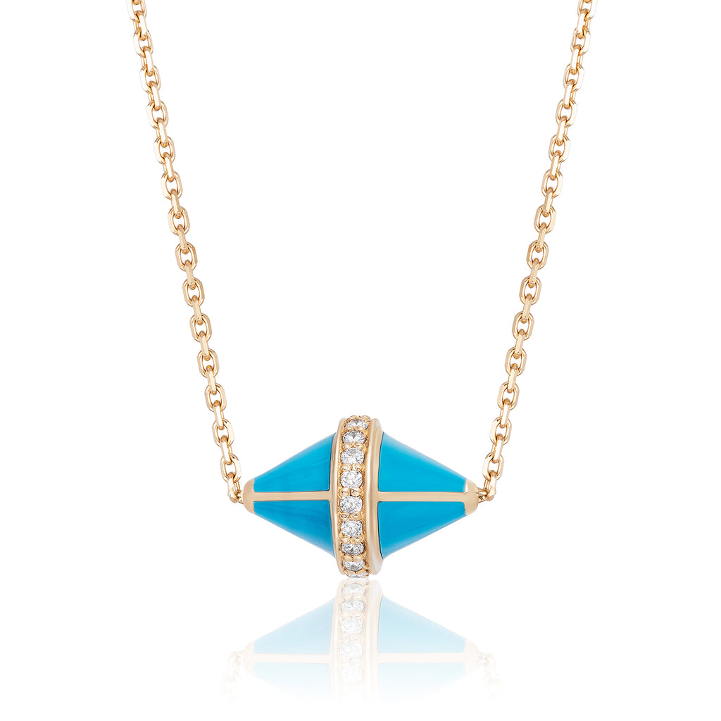 Tresor Iconec Pendant with Diamonds (Turquoise)