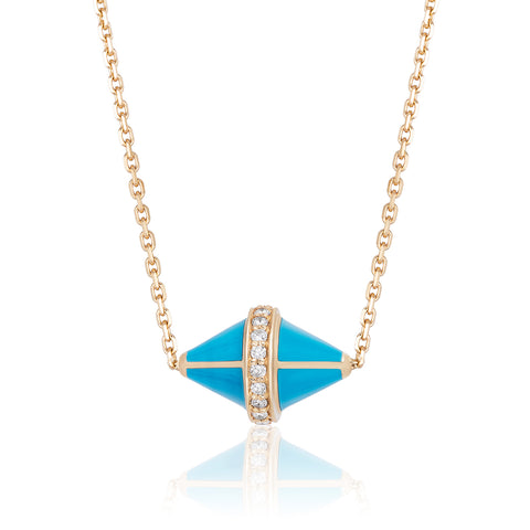 Tresor Iconec Pendant with Diamonds (Turquoise)