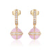 Rising Canopus Drop Earrings with Diamonds (Pink)