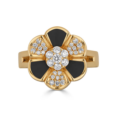 Queen Idoraelle Diamond Petal Ring (Black)