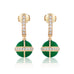 Rising Canopus Drop Earrings with Diamonds (Green)